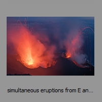 simultaneous eruptions from E and W vents